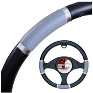 4CARS Potah volantu 37-39 cm chrom černo-šedý - Potah na volant