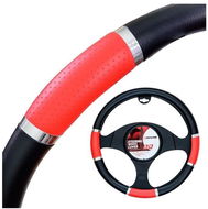 4CARS Potah volantu 37-39 cm chrom černo-červený - Potah na volant