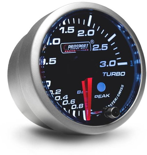 Prosport Performance Premium series additional alarm clock, turbo pressure measurement up to 3 bar - Dashboard Gauge - Main image