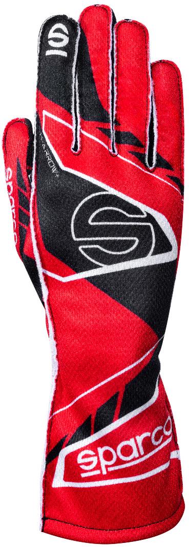 Sparco K-ARROW+ Gokart kesztyű, FIA homologizációval, piros-fekete, 8-as méret