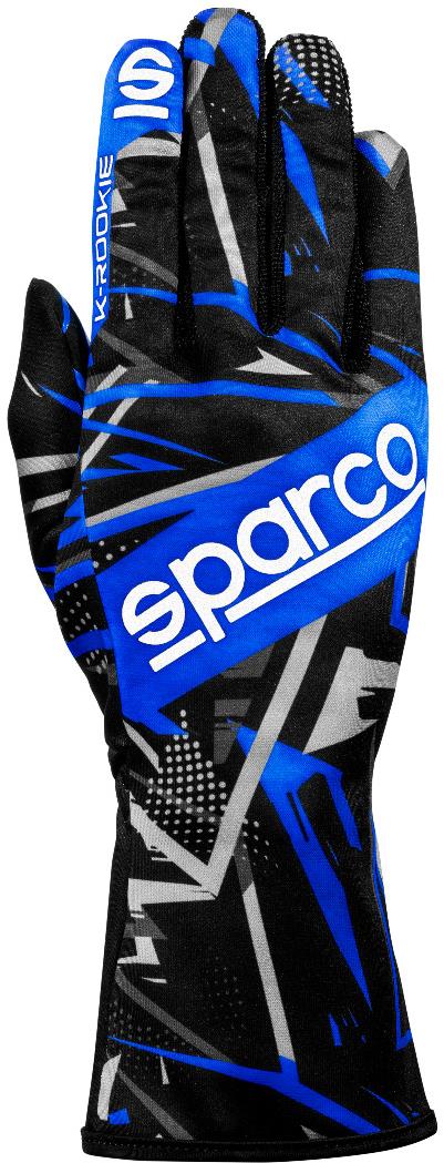 Sparco K-ROOKIE Gokart kesztyű, fekete-kék, 7-es méret