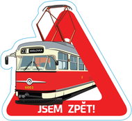 Dopravní svět Samolepka JSEM ZPĚT!, tramvaj T2 - Samolepka na auto