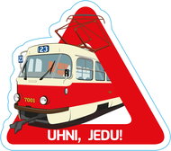 Dopravní svět Samolepka UHNI, JEDU!, tramvaj T3 - Samolepka na auto