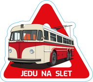 Dopravní svět Samolepka JEDU NA SLET, trolejbus T400 - Samolepka na auto
