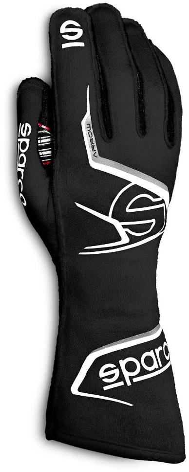 Sparco Racing kesztyű Arrow EVO FIA homologizációval, fekete és fehér, 9-es méret