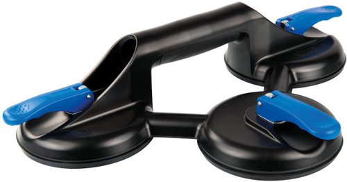 STROXX Three-point suction cup for glass, load capacity 90 kg, diameter of handles 120 mm - Glass Suction Cups - Main image