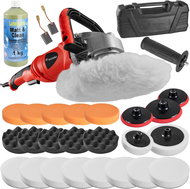 Angle polisher 1400W, 27 parts incl. abrasive paste - Car Polisher
