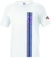 Sparco T-shirt with stripes Martini Racing, white, size M - T-Shirt