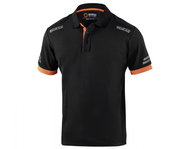 Sparco technical polo shirt Toledo, black-orange, size S - T-Shirt
