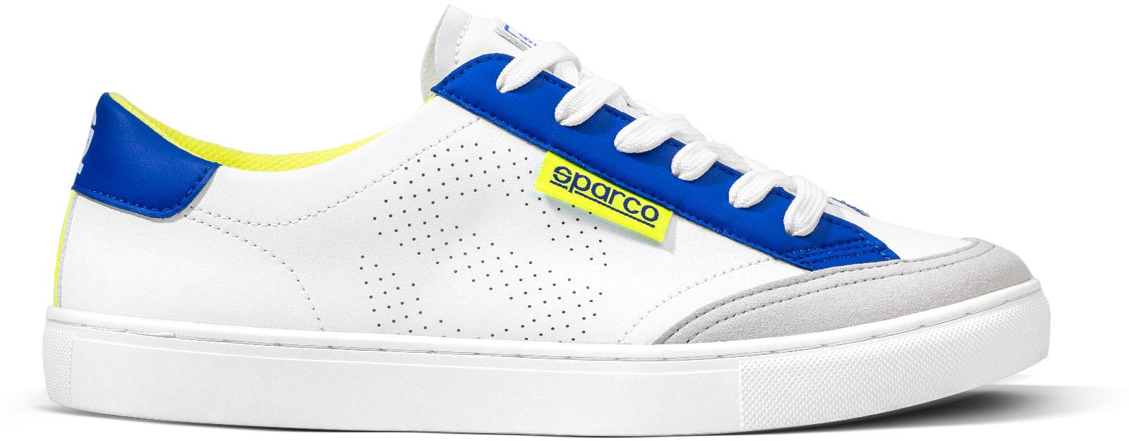 Sparco S-Time Szabadidőcipő, fehér-kék-sárga, 45-ös méret
