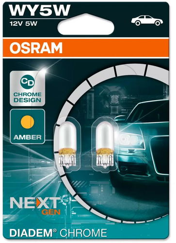 Osram Diadem Chrome WY5W, 12 V, 5 W, W2.1 × 9.5d, 2 ks - Autožárovka - Hlavní obrázek