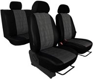 SIXTOL Carpets EMBOSSY leather, striped plastic pattern, grey - Car Seat Covers