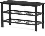 Shoe rack 2 shelves, without cover, metal, MDF - black matt lacquer - Shoe Rack