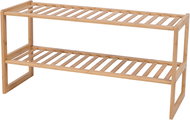 Shoe rack B010, 2 shelves, solid bamboo, natural shade - Shoe Rack