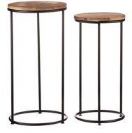 Flower stands, metal and wood, black frame 2 pcs - Flower Stand