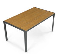 Garden table 150 × 90 × 73 Sereno, oak polywood top, grey metal structure - Garden Table