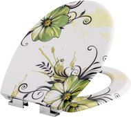 TECTAKE Záchodové prkénko s motivem květiny - Toilet Seat