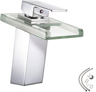 Koupelnová baterie s vodopádem a LED osvětlením, šedá - Tap