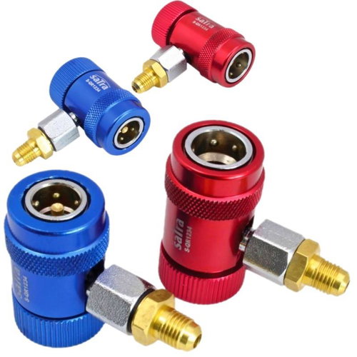 SATRA Service connectors for air conditioners R1234YF, 90° S-QR1234 - Car Mechanic Tools - Main image