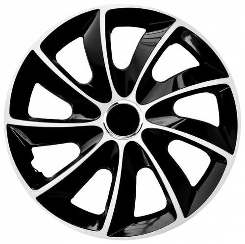 NRM Decorative wheel covers white 15'' Stig Extra White Black, set of 4 - Wheel Covers - Main image