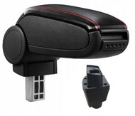 PROTEC DACIA DOKKER from 2016 synthetic leather black, red stitching - Elbow Rest