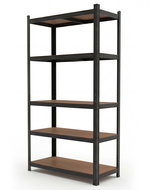 Storix shelf 180 × 90 × 40 cm, 5 shelves, black lacquered steel - Shelving Unit