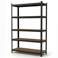 Regál Stelix 180 × 120 × 40 cm, 5 polic, černá lakovaná ocel - Shelving Unit