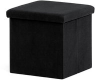 Stool with storage, black corduroy 38 × 38 × 38 cm - Ottoman