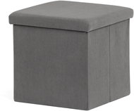 Stool with storage, grey corduroy 38 × 38 × 38 cm - Ottoman