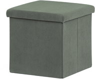 Stool with storage, green corduroy 38 × 38 × 38 cm - Ottoman
