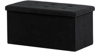 Stool with storage, black corduroy 37 × 77 × 38 cm - Ottoman