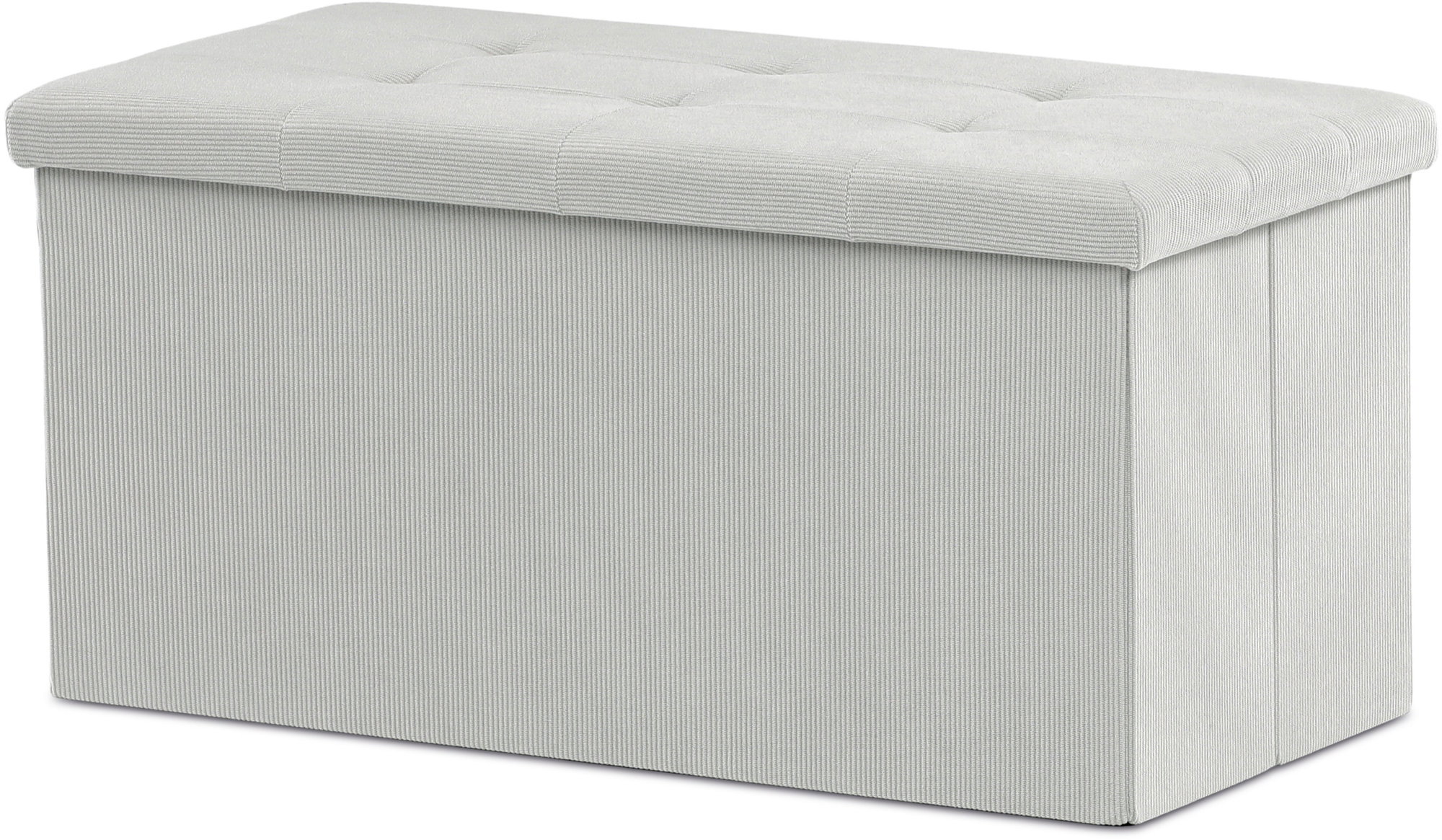 AUTRONIC Tárolós puff, krémszínű kordbársony, 37×77×38 cm