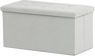 Stool with storage, cream corduroy 37 × 77 × 38 cm - Ottoman