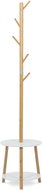 Wooden rack, solid bamboo, white + natural shade N1004 - Coat Hanger