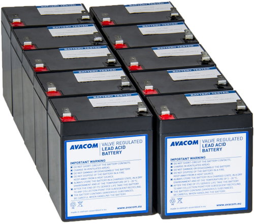 Avacom RBC118 - Battery Refurbishment Kit, 10 Batteries - UPS Batteries - Main image