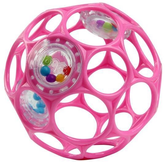 Oball RATTLE 10 cm sötét rózsaszín