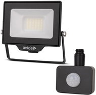 AVIDE Premium ultra-thin LED spotlight black 20 W 2000 lm, cold, with motion sensor - LED Reflector