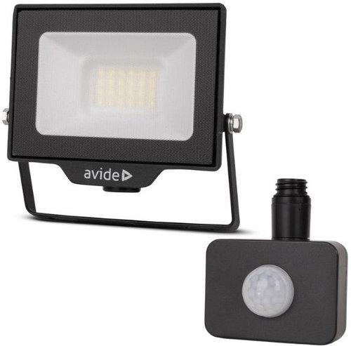 AVIDE Premium ultra-thin LED spotlight black 20 W 2000 lm, daytime, with motion sensor - LED Reflector - Main image
