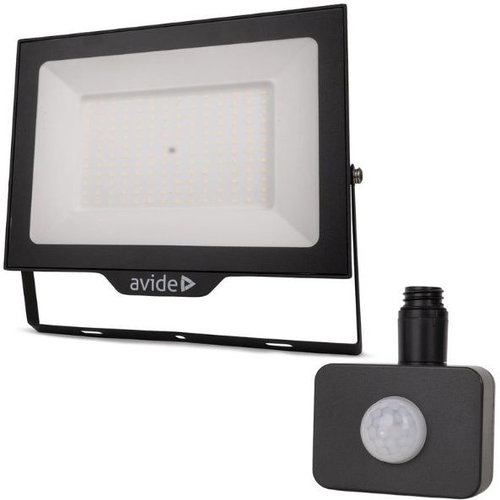 AVIDE Premium ultra-thin LED spotlight black 150 W 15000 lm, daylight, with motion sensor - LED Reflector - Main image