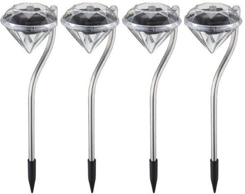 Entac 4 pcs Garden solar lamp LED Crystal, 30 cm, stainless steel, RGB - Garden Lighting - Main image