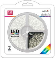 Avide Set voděodolný LED pásek s ovladačem a USB koncovkou 2m - LED pásek
