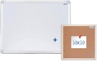 Magnettafel AVELI 60 × 45 cm, Aluminiumrahmen + Korkpinnwand 30 × 30 cm - Magnetická tabule