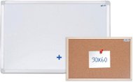 Magnettafel AVELI 150 × 100 cm, Aluminiumrahmen + Korkpinnwand 90 × 60 cm - Magnetická tabule