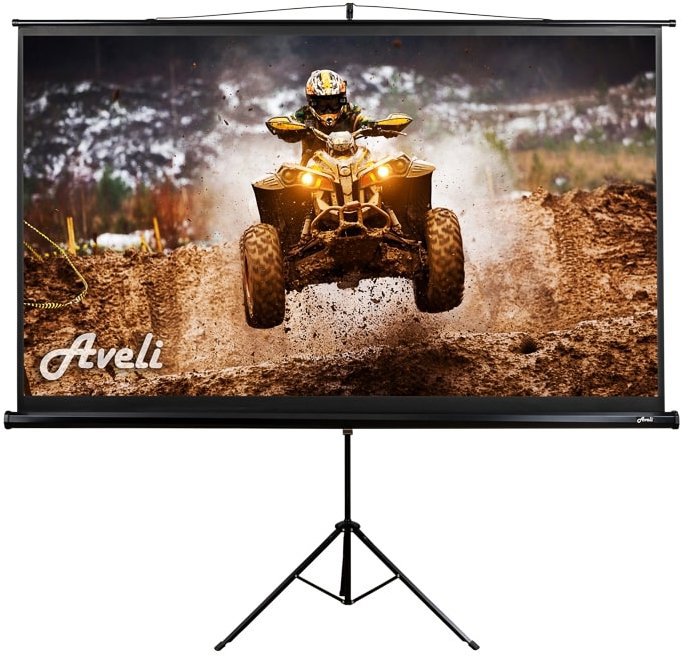 AVELI Mobil állványos vetítővászon, 120", (16:9), fekete tok
