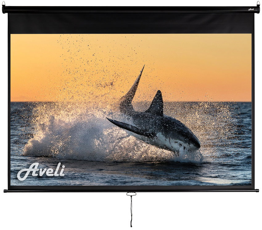 AVELI Rolós vetítővászon, 92", (16:10), fekete tok