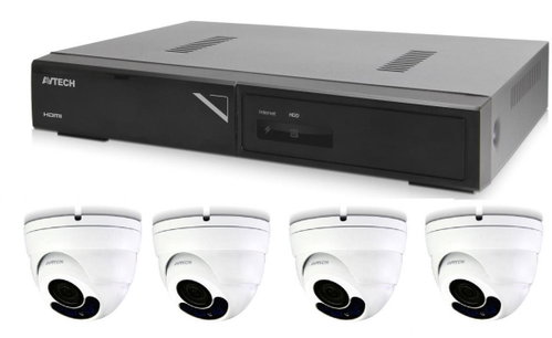 AVTECH camera set 1x NVR AVH1104 and 4x 5MPX IP Dome camera DGM5406ASE - Camera System - Main image