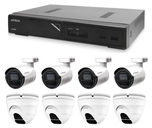 AVTECH camera set 1x NVR AVH1109, 4x 2MPX IP Bullet DGM2103SV, 4x 2MPX IP Dome DGM2203SVSE - Camera System - Main image
