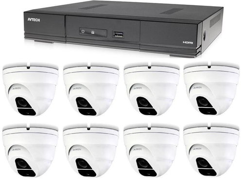 AVTECH Camera set - 1× DVR DGD1009AV, 8× 5MPX Dome camera DGC5205TSE, 4× power supply - Camera System - Main image