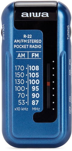 AIWA Přenosné kapesní rádio se sluchátky do uší R-22BL - Rádio - Main image