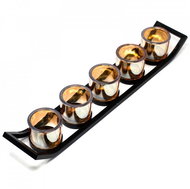 AWGigts - Metal Votive candle holder - for 5 candles - rail - Candlestick